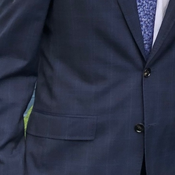 Ted Baker London Jay CT Trim Fit wool suit. Navy Blue. Jacket 38R, pants 31R. - Picture 4 of 6